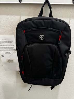 SwissDigital Design ARNI Black Expandable Travel Laptop Backpack